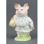 A Beswick Beatrix Potter figure Little Pig Robinson (white blue striped dress, brown basket and