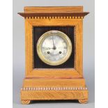 A 19th Century French 8 day striking mantel clock, the silvered dial marked Banister & Stephenson