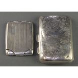 A silver matchbook Birmingham 1927 and a ditto cigarette case Birmingham 1930, 65 grams