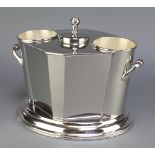 An oval plated 2 bottle wine cooler 13" This lot is modern and as such is in good condition.