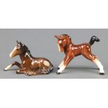 A Beswick figure of a reclining horse 5", a Sylvac figure of a foal 5"