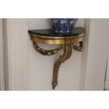 A GILTWOOD CONSOLE TABLE, with central