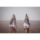 A PAIR OF CRYSTAL BOOKENDS, FRENCH, BY D