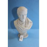 A 19TH CENTURY WHITE PARIAN PORCELAIN BUST OF SIR ARTHUR WELLESLEY, DUKE OF WELLINGTON (1769-