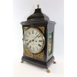 E.J. DENT LONDON, AN EARLY 19TH CENTURY EBONISED BRACKET CLOCK, circular painted dial supporting a