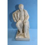 A 19TH CENTURY COPELAND WHITE PARIAN FIGURE DEPICTING NAPOLEON (1808-1873) seated on a chair,