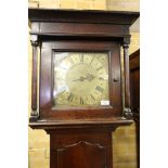 THOMAS MOORE, IPSWICH, a Georgian oak 30 hour LONGCASE CLOCK the brass dial with single hand and