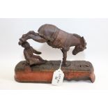 A 19TH CENTURY AMERICAN CAST IRON NOVELTY MONEY BANK, entitled "Always did spise a mule", patented