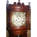 WILLIAM SWAINE, WOODBRIDGE, a Georgian mahogany 30 hour LONGCASE CLOCK, the 12 ins brass and