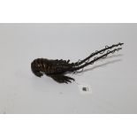 AN EARLY 20TH CENTURY ORIENTAL BRONZE MODEL OF A KING PRAWN, 8 1/4 ins long.