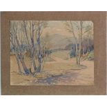 M Holmes Pickup  XX British,
Watercolour,
A country vista,
Signed lower left,
12 1/4 x 16".