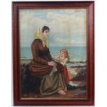 H Darnell (19)86,
Probably Howard Hall Darnell (1858-1939),
Oil on canvas,
Mother and child