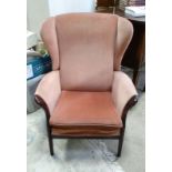 Wing back armchair CONDITION: Please Note -  we do not make reference to the condition of lots