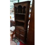 Dark wood corner cabinet CONDITION: Please Note -  we do not make reference to the condition of lots