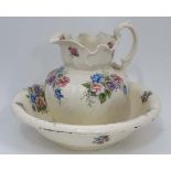 Wash jug and bowl marked 'Ironstone' under CONDITION: Please Note -  we do not make reference to the