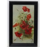 Monogrammed ' EG 1916',
Oil on board,
Poppies etc.,
Signed and dated lower right,
17 3/4 x 10.
