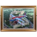 Roger H Middlebrook GAvA XX,
Acrylic on board,
'Regal Elegance DH Rapide / Royal Flight',