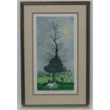 Sheila Horton XX
Coloured print
'The Tall Tree on Berry Hill Farm'
Signed and titled in pencil
