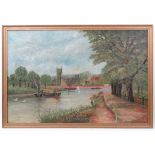 Frederick William Holroyd XIX-XX Scotland
Oil on canvas
The Thames at Isleworth showing All Saints