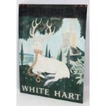 Brewiana : Whitbread double sided steel pub sign for the 'White Heart '  48" x 36"
