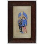 EBJ 1895,
Pencil, gold paint and Gouache,
Two Arthurain Knights holding a flag and pennant,