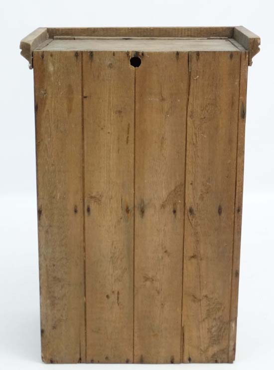 A Victorian scumbled pine cheese safe wall mounted with grill to front. - Image 2 of 4