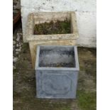 Metal plant pot + composite pot and small herb pots etc CONDITION: Please Note - we