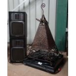 WITHDRAWN FROM AUCTION We apologise for any inconvenience Hi fi stero stack + pyramid lamp