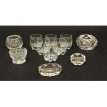 Assorted glassware to include cut glass salts etc.