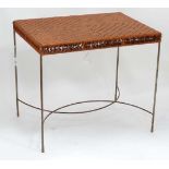 Vintage Rafia topped conservatory table CONDITION: Please Note - we do not make