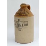 Salt glaze flagon by H Jones & Sons of Hanley,