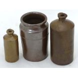 2 x stoneware bottles and a pot (3) CONDITION: Please Note - we do not make