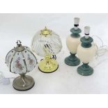 Assorted lamps (4?) and shades CONDITION: Please Note - we do not make reference