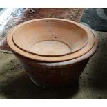 A large ceramic saltglaszed pot and cover CONDITION: Please Note - we do not make