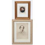 George Sidney Hunt, 1856 - 1917, Two coloured engravings, Portrait of Charles Dickens (1812-1870),