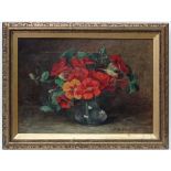 F. S. Pemberton early XX, Oil on canvas, Still life of flowers on a vase, Signed lower right.