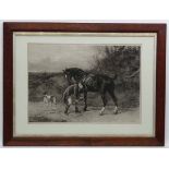 Hunting : Alexander Louis Gravier (?-1905) after Heyward Hardy, Monochrome etching 1885,