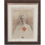 Nursing Edith Cavell : A hand coloured print dedicated to Edith Cavell 1865 - 1915 A British