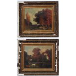 Penilli Early XX, Oil on canvas , a pair, Pastoral scenes, Signed lower right.