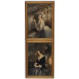 After George Baxter XIX, Two Coloured Lithographs, ' The Love Letter 1856 ' & ' The Letter 1854 ',
