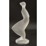 A 20thC Bohemian Czechoslovakian glass figure formed as a 'Lady in the wind' figure in the manner