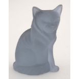 A 20thC blue / purple glass figure of a cat 3 3/4" high CONDITION: Please Note -