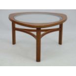 Vintage Retro : A British G Plan unusual Astro like 3 legged Teak coffee table with circular inset