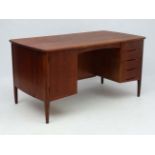 Vintage Retro : A Danish Teak Desk , with book shelf to visitor side,