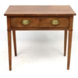 An early 19thC mahogany side table with frieze drawer 32" wide x 19" deep x 29" high