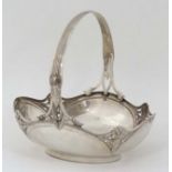 An early 20thC Art Noveau WMF ( Wurttembergische Metallwaren Fabrike ) silver plated fruit dish /