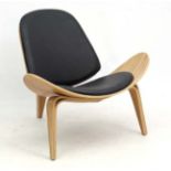 Vintage Retro : After Hans Wegner ( 1914-2007) Danish a 21stC Ch07 Shell style chair of formed