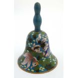 An Oriental Cloisonne table bell decorated with 6 carp 7 1/4" high CONDITION: