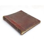 A 19 th C gold tooled Moroccan leather half bound ' Picture Album ' used as an artist's sketch pad.