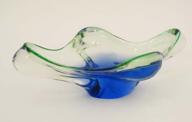 Bohemia Glass - Sklarna Chribska : A Czechoslovakian Chribska glass bowl of flared lobed form with
